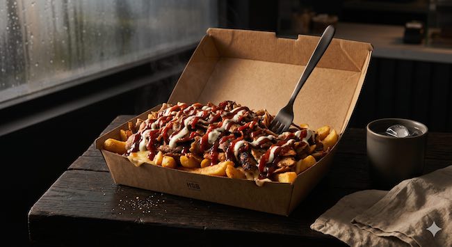HSP loaded with meat and sauce